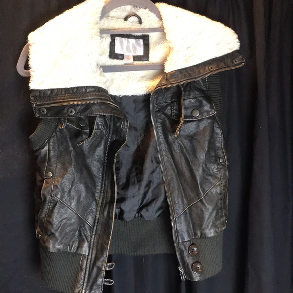 Xhilaration Jackets & Blazers - Leather Fluffy Vest Xhilaration Jackets & Blazers - Leather Fluffy Vest